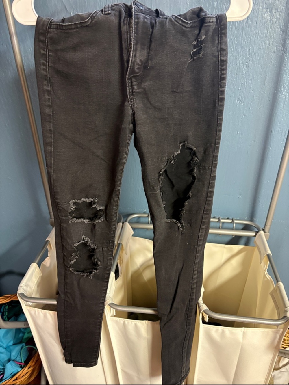 SO Black Distressed Women's Skinny Jeans